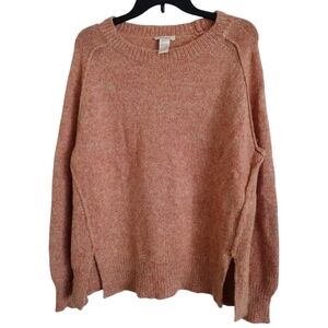 Sundance orange wool mohair blend sweater visible seams size medium